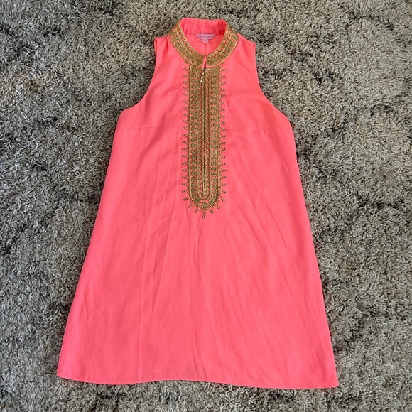 Lilly Pulitzer Dresses & Skirts - Lilly Pulitzer Shift Dress in Sunrise Coral & Gold